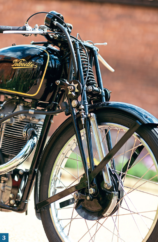 The original front forks were restored by specialist Ray Daniels.